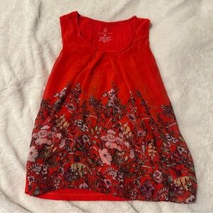 New York & Company Red Floral Top